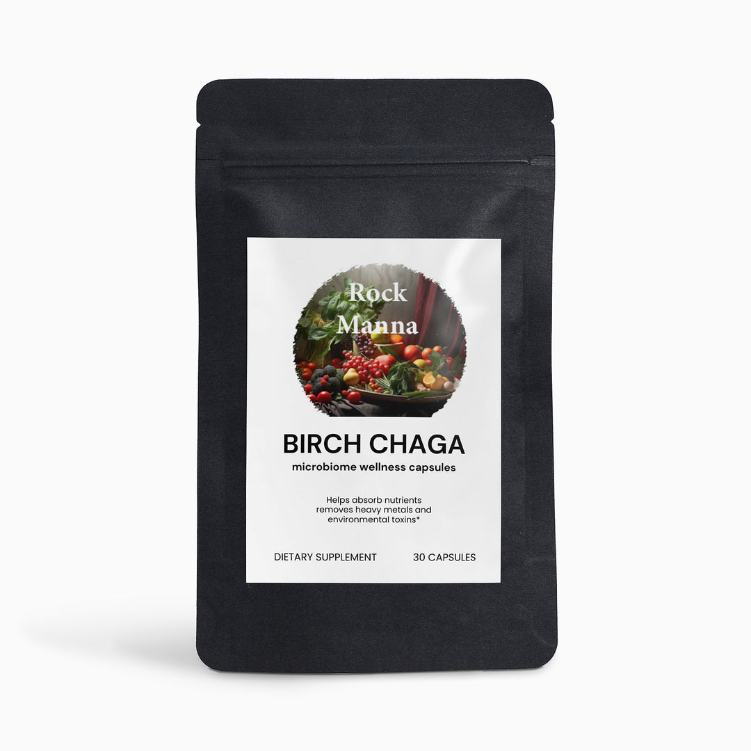 Birch Chaga Microbiome Wellness Capsules Rock Manna