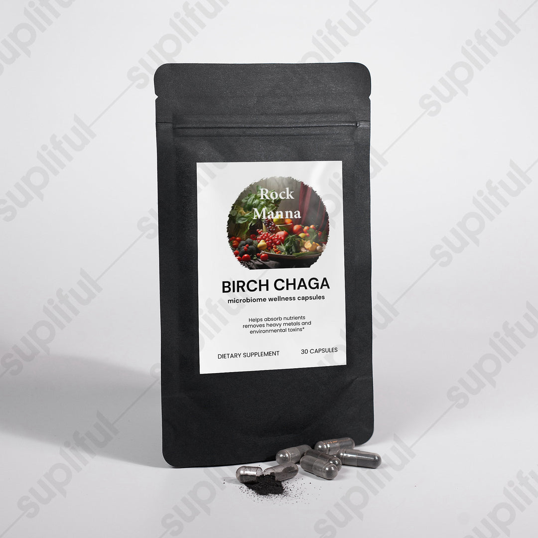 Birch Chaga Microbiome Wellness Capsules Rock Manna