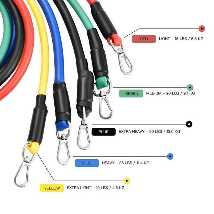 11 Pcs Resistance Band Elastic Pull Rope Set
