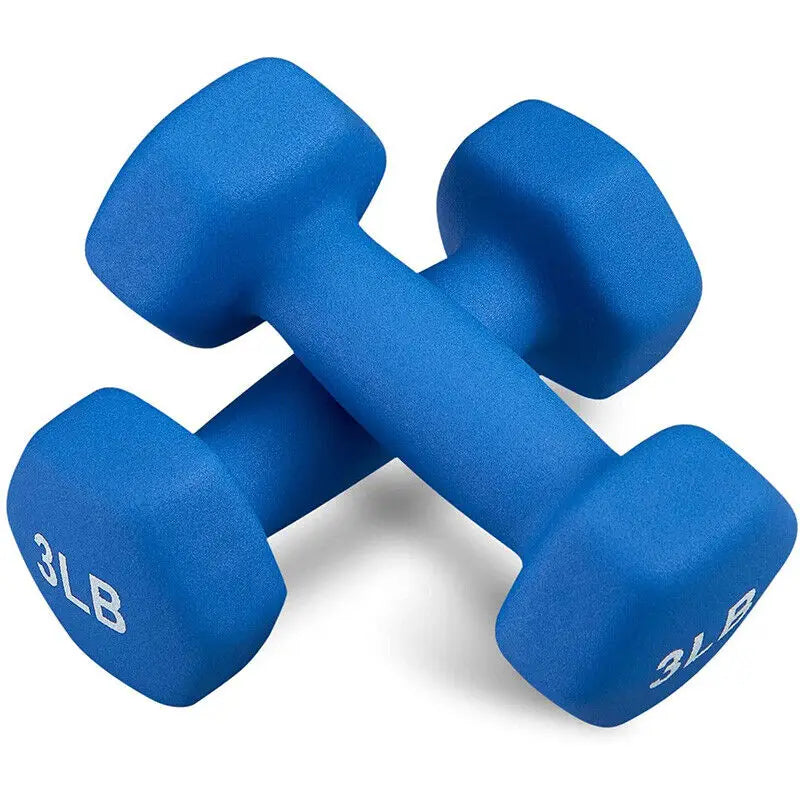 Hex Neoprene Coated Dumbbells Set  Rock Manna