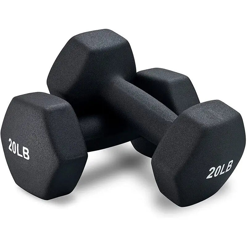Hex Neoprene Coated Dumbbells Set  Rock Manna