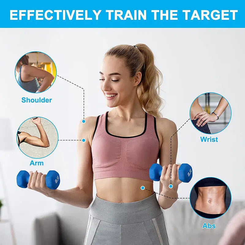 Hex Neoprene Coated Dumbbells Set 